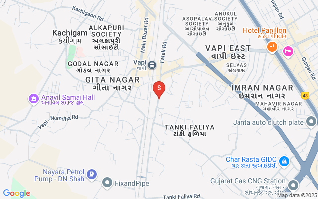 Sagar Heights City Survey No. 2933, Opp. Vapi Railway Station Near Petrol Pump, Geeta Nagar, Vapi. Valsad